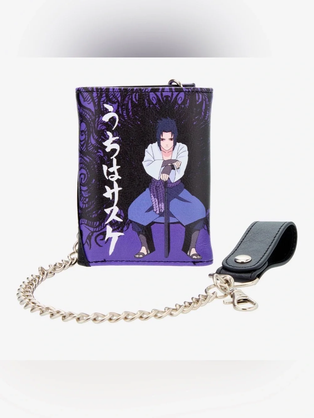 Naruto Shippuden Purple & Black Anime Graphic Men's Chain Wallet- New